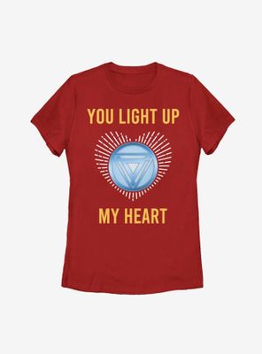 Marvel Iron Man Light Up My Heart Womens T-Shirt