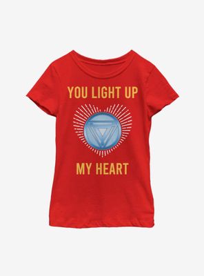 Marvel Iron Man Light Up My Heart Youth Girls T-Shirt