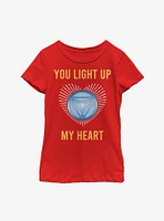 Marvel Iron Man Light Up My Heart Youth Girls T-Shirt