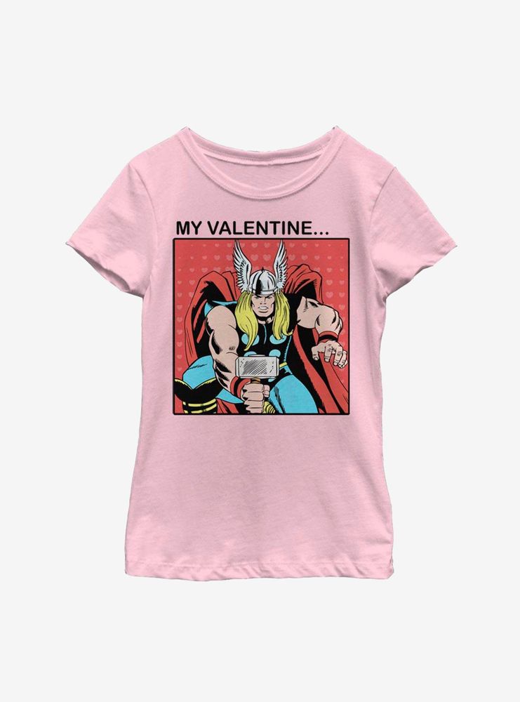 Marvel Thor My Valentine Youth Girls T-Shirt