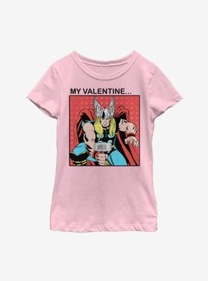Marvel Thor My Valentine Youth Girls T-Shirt