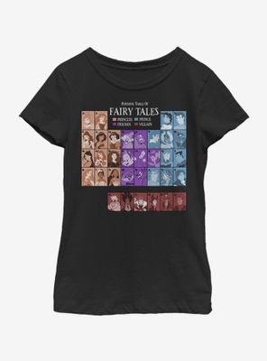 Disney Princesses Periodic Table Of Fairy Tales Youth Girls T-Shirt