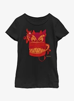 Disney Mulan Red Great Stone Dragon Mushu Youth Girls T-Shirt