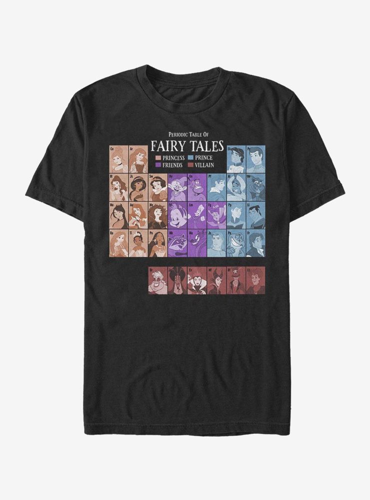 Disney Princesses Periodic Table Of Fairy Tales T-Shirt