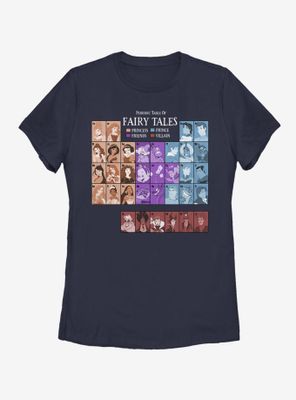 Disney Princesses Periodic Table Of Fairy Tales Womens T-Shirt