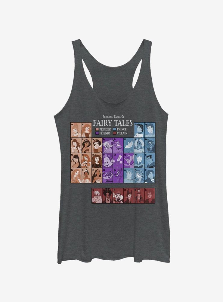 Disney Princesses Periodic Table Of Fairy Tales Womens Tank Top