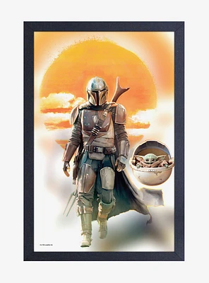 Star Wars The Mandalorian Mando & The Child Framed Poster