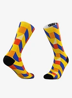 Geometric Checkers And Geometric Eclipse Crew Socks 2 Pair