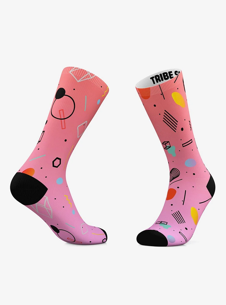 80s Neon And Ice Cream Crew Socks 2 Pair