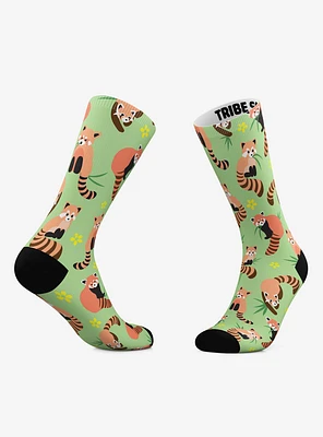 Red Panda And Rhino Crew Socks 2 Pair