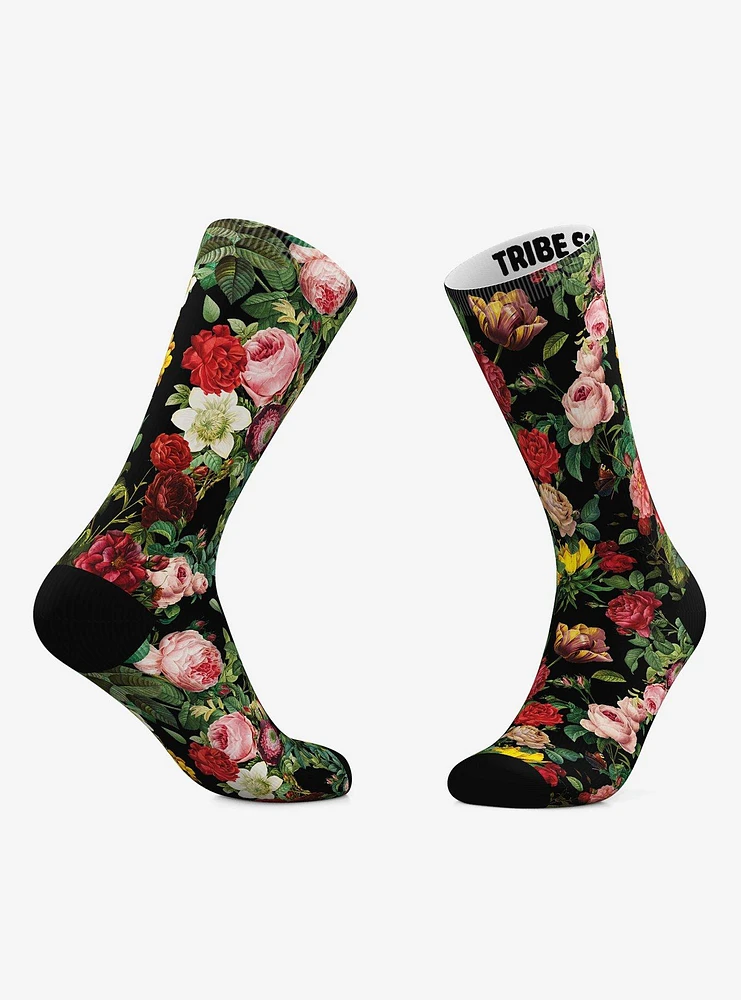 Roses And Quetzals Crew Socks 2 Pair