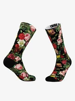 Roses And Quetzals Crew Socks 2 Pair