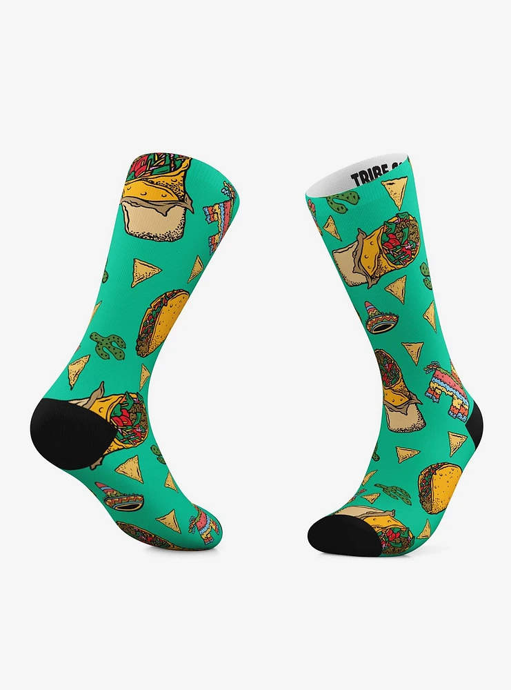 Tacos And Hot Sauce Crew Socks 2 Pair