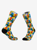 Geometric Kaleidoscope Socks And Geometric Invisible Box Crew Socks 2 Pair