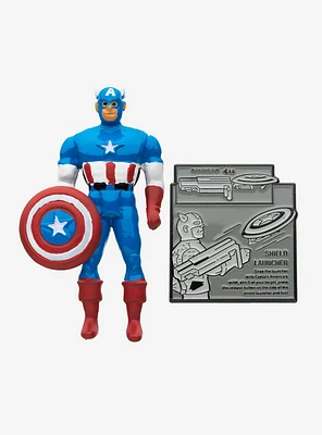 Marvel Captain America Retro Action Figure 80 Years Enamel Pin Set