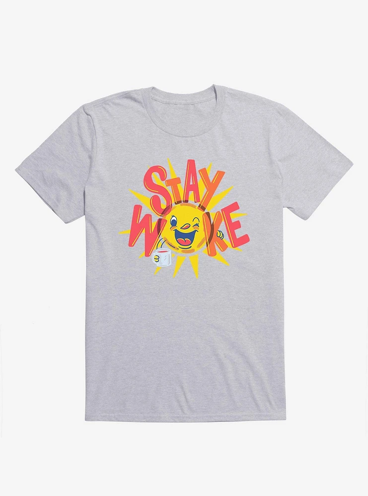 Stay Woke Sun And Coffee Sport Grey T-Shirt