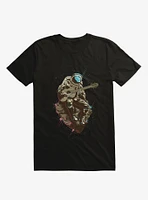 Lonely Man Astronaut Asteroid Black T-Shirt