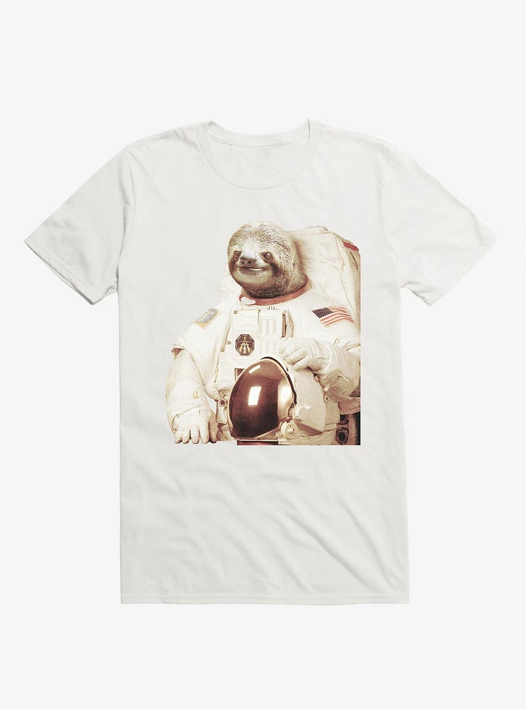 Astronaut Sloth White T-Shirt