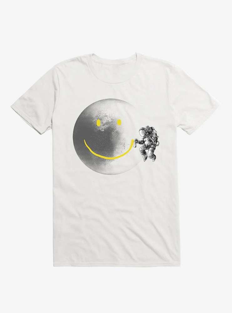 Make A Smile Astronaut Moon White T-Shirt