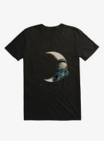 Crescent Moon Astronaut Black T-Shirt