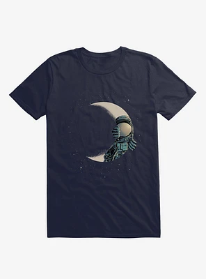 Crescent Moon Astronaut Navy Blue T-Shirt