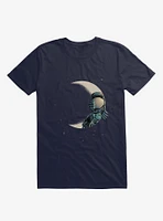 Crescent Moon Astronaut Navy Blue T-Shirt