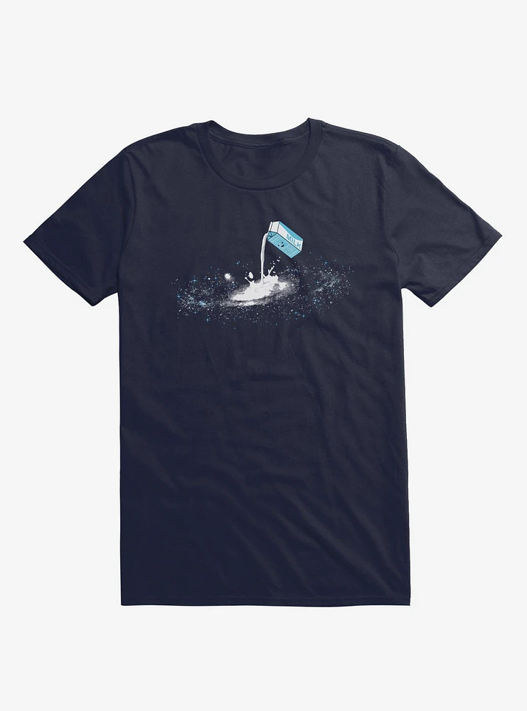 The Milky Way Milk Carton Galaxy Navy Blue T-Shirt