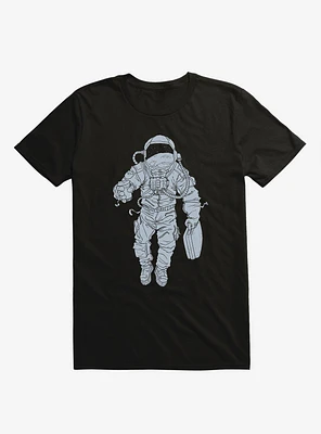 Daily Commute Astronaut Moon Black T-Shirt