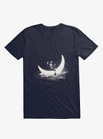 Moon Sailing Astronaut Navy Blue T-Shirt