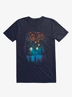 Hope The Sky Lanterns Navy Blue T-Shirt