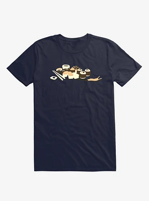 I Hate Japanese Food Sushi Navy Blue T-Shirt