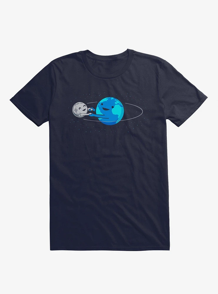 I Love Being Around You Earth And Moon Navy Blue T-Shirt