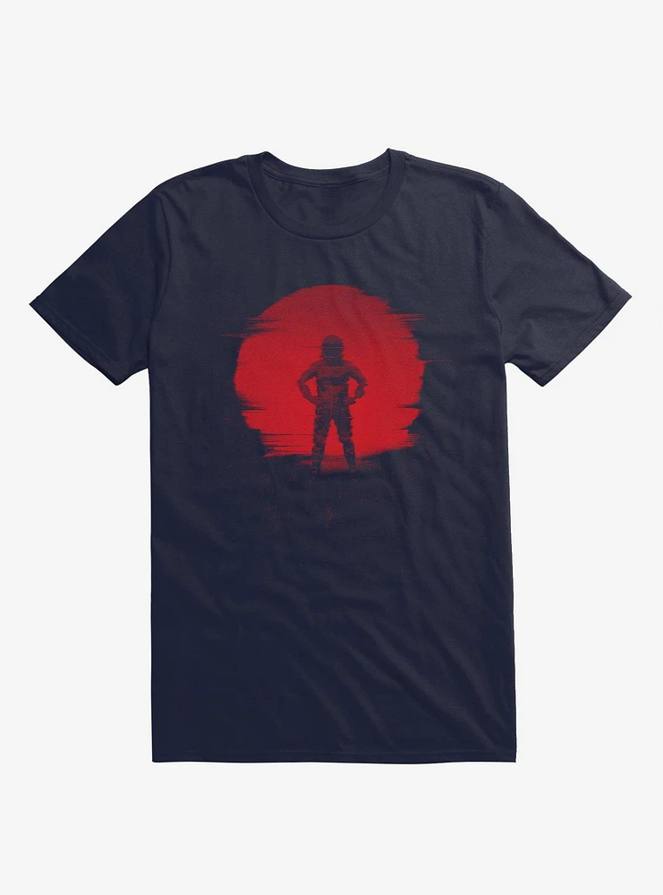 Red Planet Astronaut Navy Blue T-Shirt