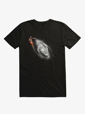 Space Art Astronaut Graffiti Black T-Shirt