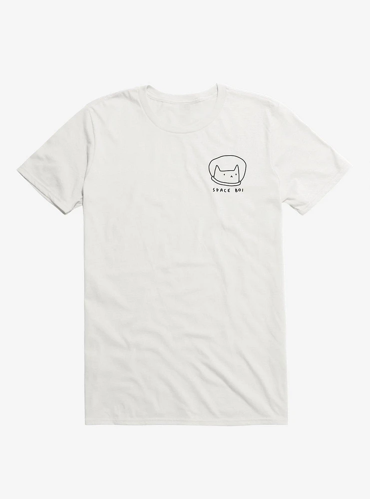 Space Boi Cat Astronaut White T-Shirt