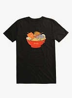 Ramen And Cats Black T-Shirt