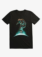 Space Grind Astronaut Skateboard Black T-Shirt