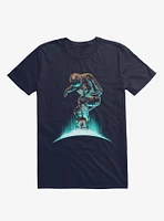 Space Grind Astronaut Skateboard Navy Blue T-Shirt