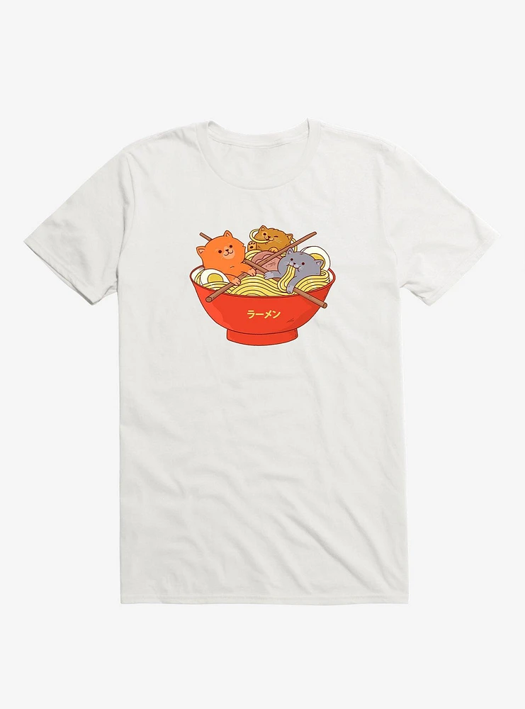 Ramen And Cats White T-Shirt