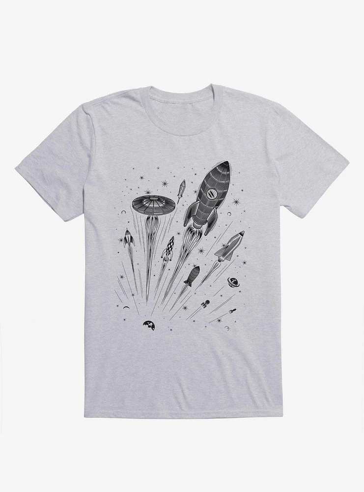 Space Race Spacecraft Sport Grey T-Shirt