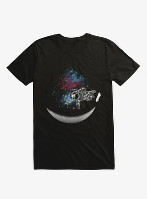 Space Ramp Astronaut Moon Black T-Shirt
