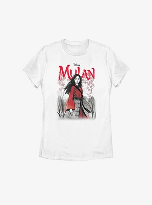 Disney Mulan Live Action Watercolor Title Womens T-Shirt