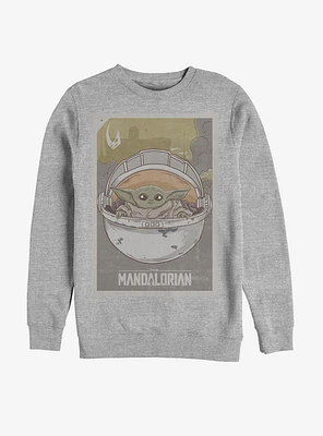 Star Wars The Mandalorian Child Vintage Poster Sweatshirt