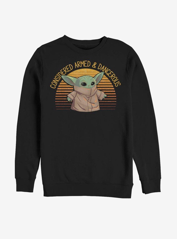 Star Wars The Mandalorian Child Sunset Armed And Dangerous Sweatshirt