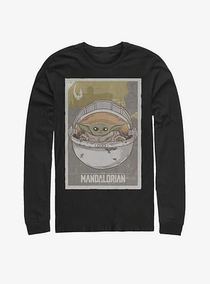 Star Wars The Mandalorian Child Vintage Poster Long-Sleeve T-Shirt