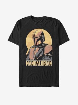 Star Wars The Mandalorian Mando Sunset Frame T-Shirt