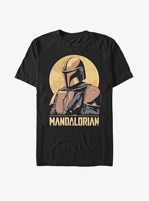 Star Wars The Mandalorian Mando Sunset Frame T-Shirt