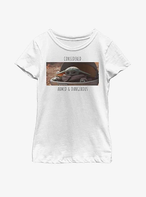 Star Wars The Mandalorian Child Armed & Dangerous Youth Girls T-Shirt