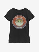 Star Wars The Mandalorian Child Bassinet Badge Youth Girls T-Shirt