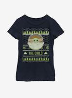 Star Wars The Mandalorian Child Cute Holiday Pattern Youth Girls T-Shirt